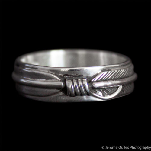 Silver Feather Band Ring