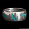 Silver Turquoise Wolf Band Ring - Image 2