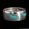 Silver Turquoise Wolf Band Ring - Image 3