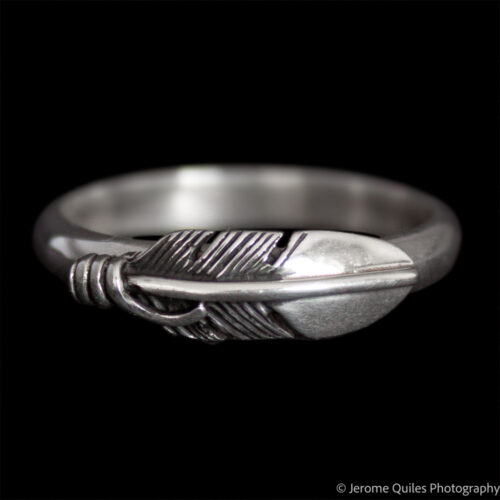 Slim Silver Feather Ring