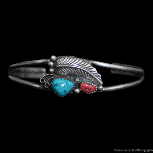 Turquoise Coral Navajo Bracelet