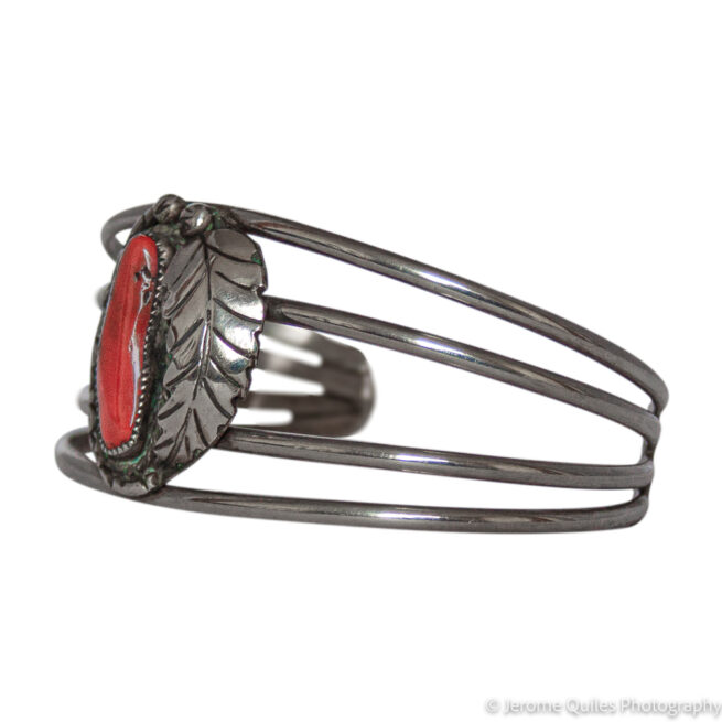 1940s Vintage Navajo Coral Bracelet - Image 3