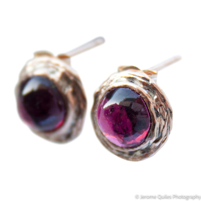 Clous d'Oreille Rhodolite Or 9K – Image 3
