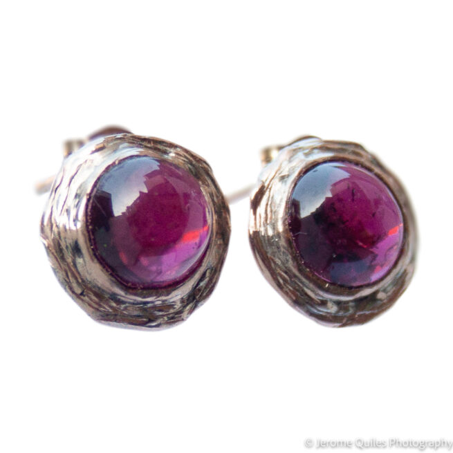 Clous d'Oreille Rhodolite Or 9K – Image 2