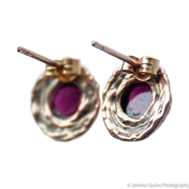 Clous d'Oreille Rhodolite Or 9K – Image 4