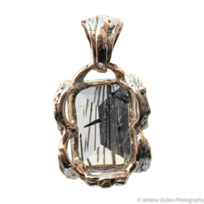 Pendentif Or 9K Quartz Tourmaliné – Image 4