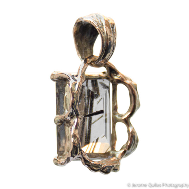 Pendentif Or 9K Quartz Tourmaliné – Image 5