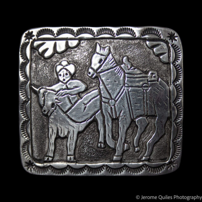 Engraved Navajo Silver Concho