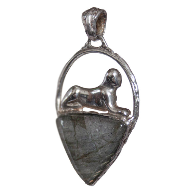 Labradorite Silver Sphinx Pendant - Image 3