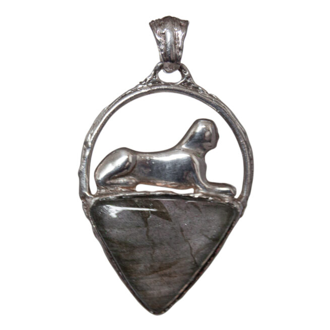 Labradorite Silver Sphinx Pendant