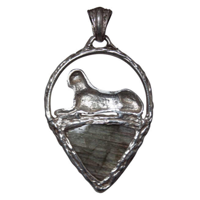 Labradorite Silver Sphinx Pendant - Image 4