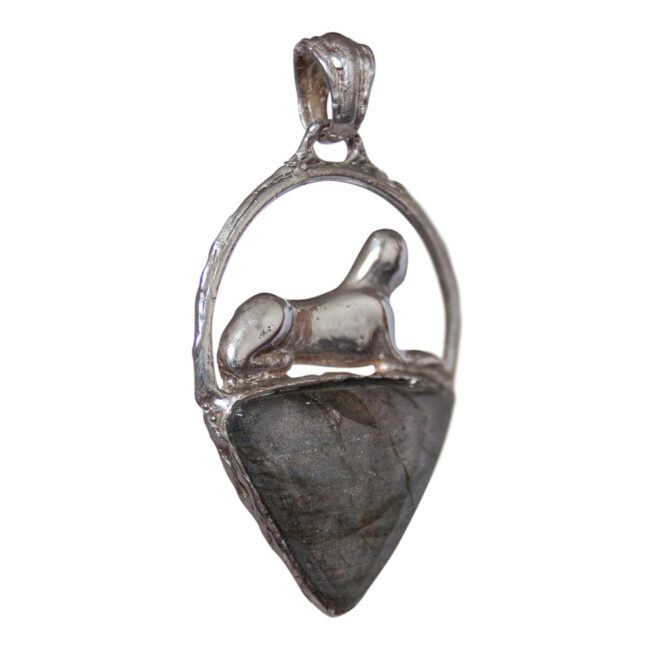 Labradorite Silver Sphinx Pendant - Image 2