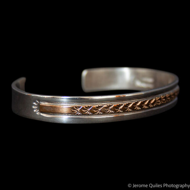 Navajo Gold Silver Bracelet - Image 2
