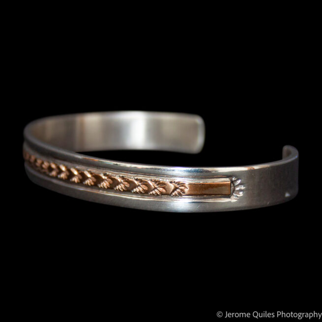 Navajo Gold Silver Bracelet - Image 3