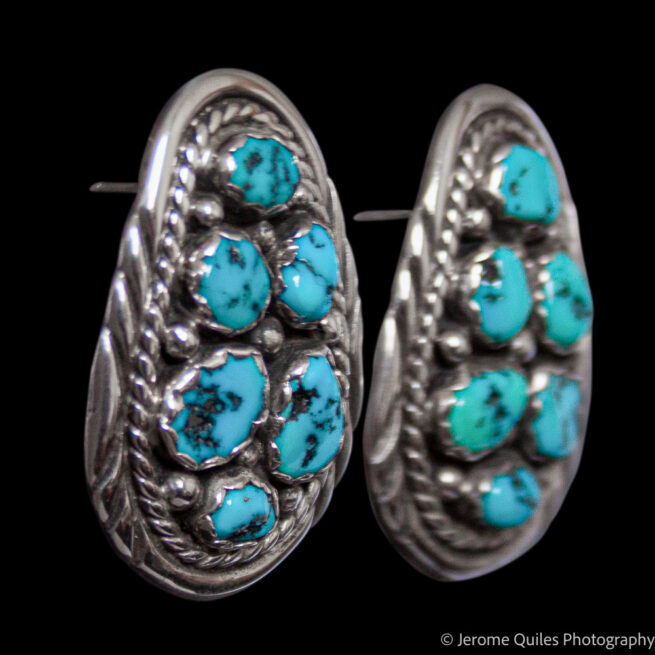 Boucles d'Oreilles Turquoise Navajo – Image 2
