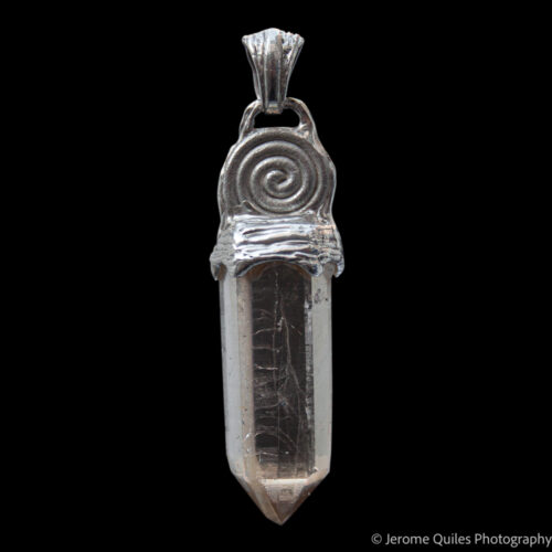 Silver Spiral Citrine Pendant