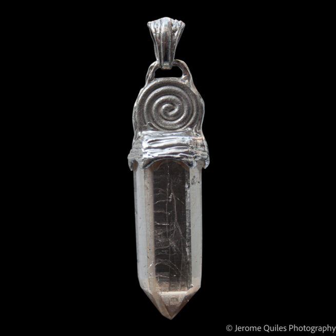 Silver Spiral Citrine Pendant