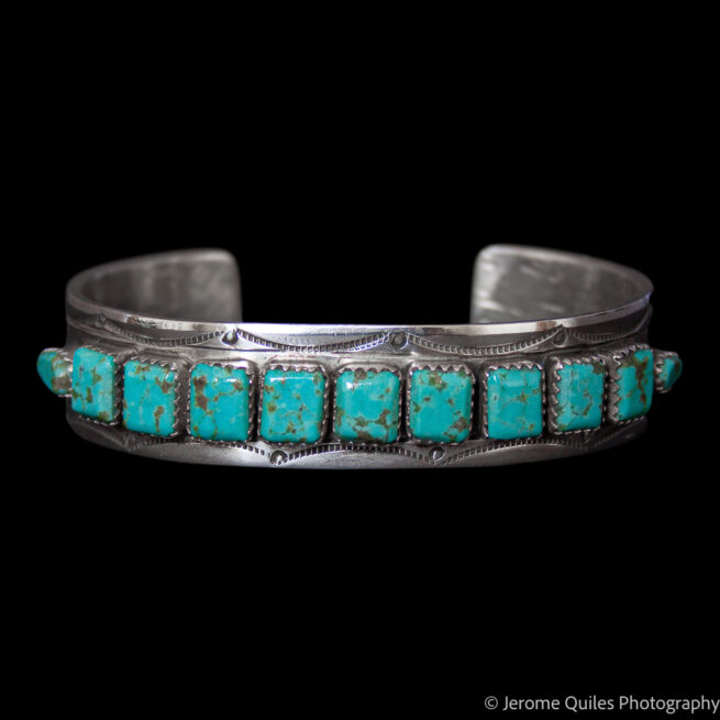 Square Turquoise Silver Bracelet