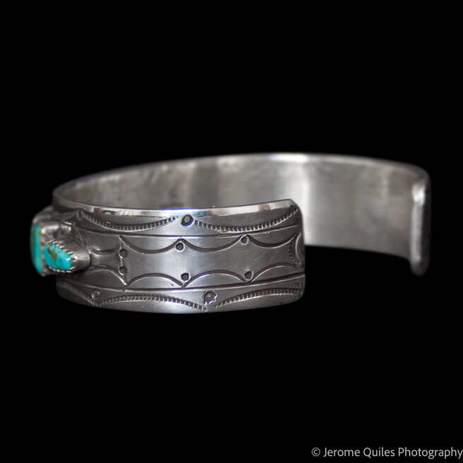 Square Turquoise Silver Bracelet - Image 5