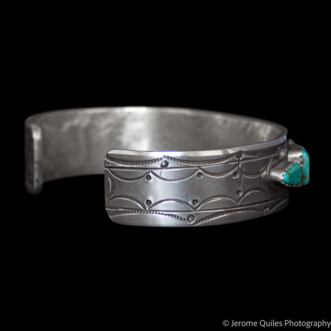 Square Turquoise Silver Bracelet - Image 4
