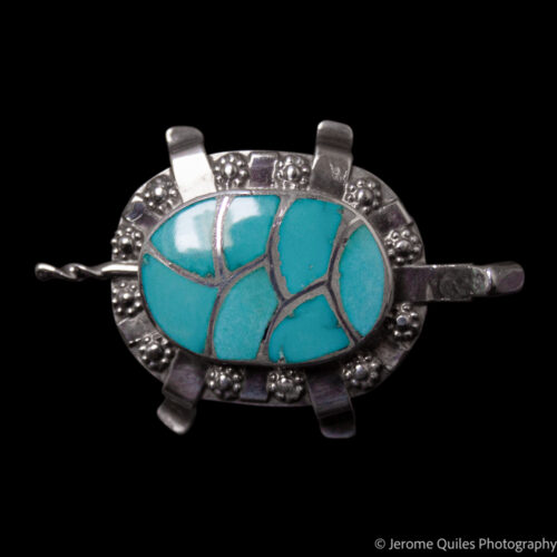 Turquoise Turtle Pin Brooch Pendant