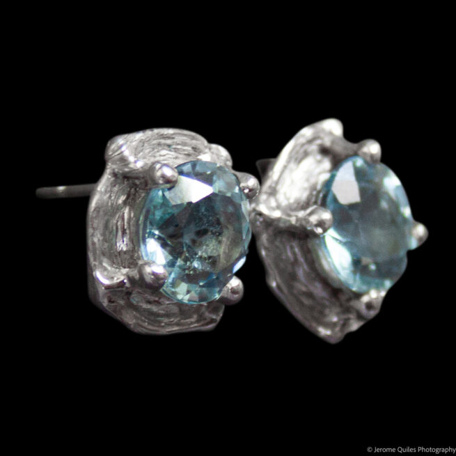 Boucles d'Oreilles Topaze Bleue – Image 2