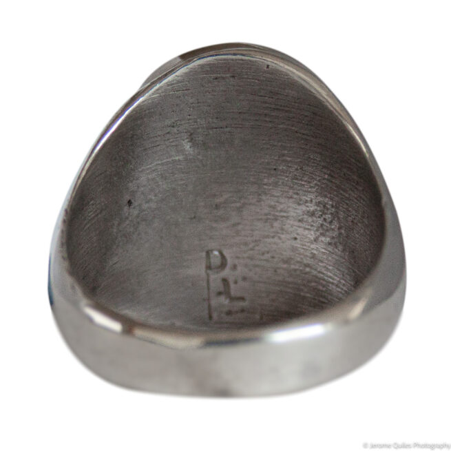 Fish Scale Turquoise Signet Ring - Image 4