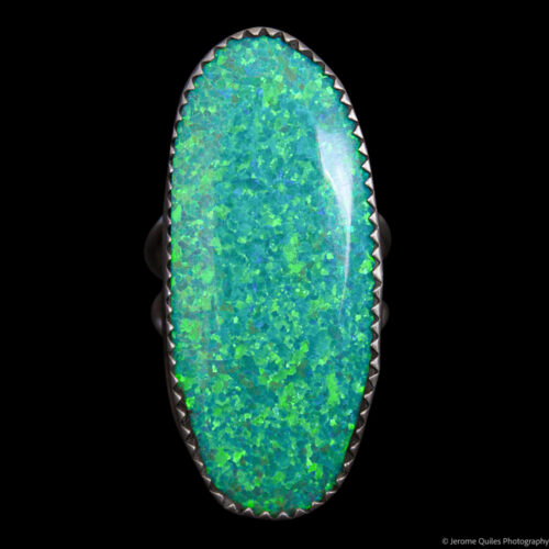 Green Opal Oval Ring