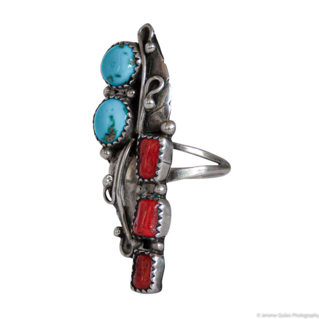 Longue Bague Turquoise Corail – Image 3