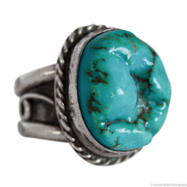 Old Chunky Turquoise Ring - Image 2