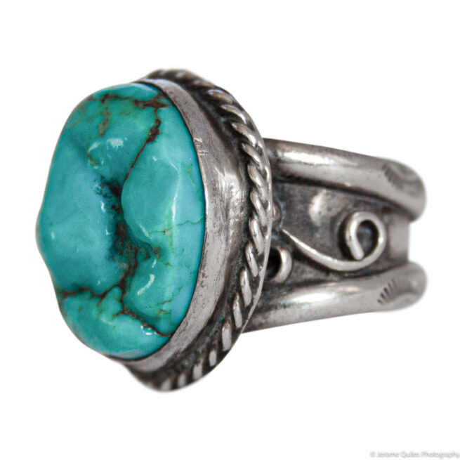 Old Chunky Turquoise Ring - Image 3