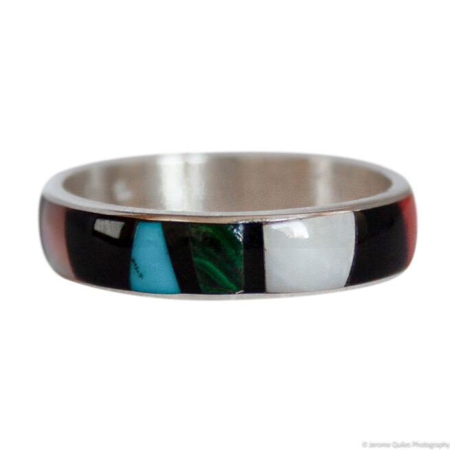 Thin Zuni Inlay Band Ring - Image 2