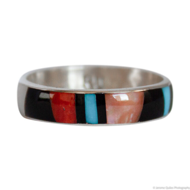 Thin Zuni Inlay Band Ring