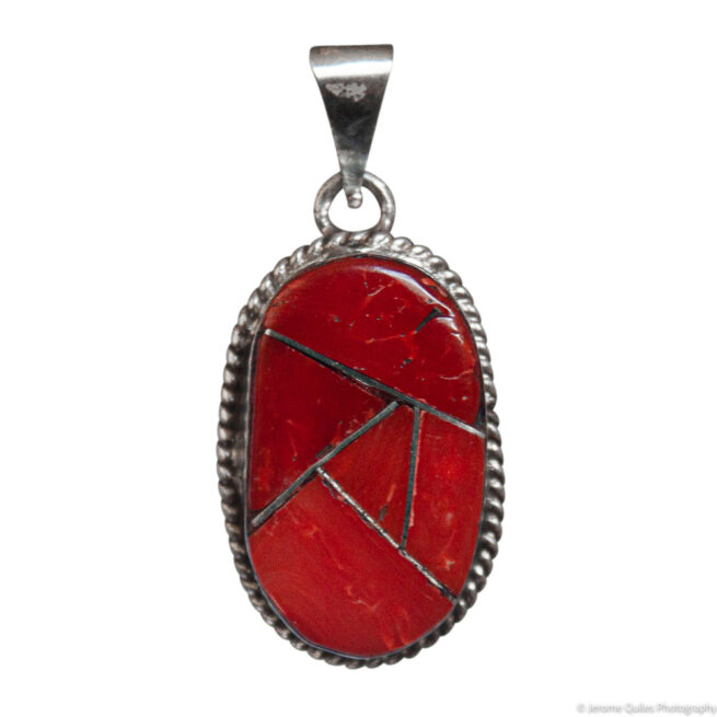 Turquoise Coral Reversible Pendant - Image 2