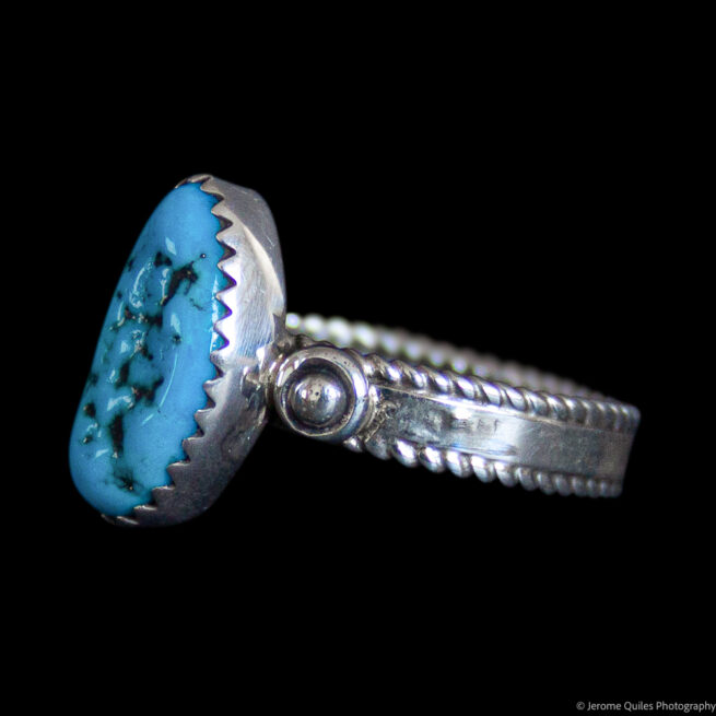 Turquoise Nugget Silver Ring - Image 3