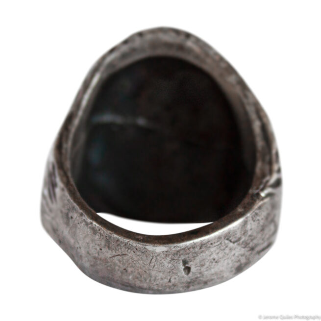 Vintage Turquoise Coral Signet Ring - Image 4