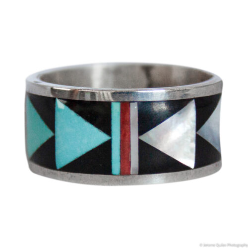 Wide Zuni Inlay Band Ring