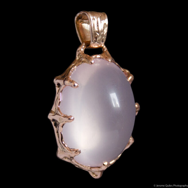 18K Gold Rose Quartz Necklace - Image 2