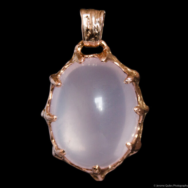 18K Gold Rose Quartz Necklace