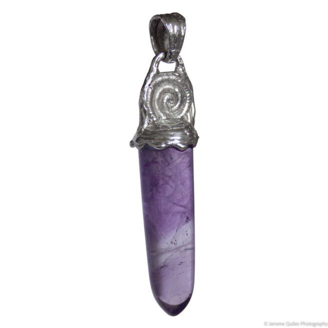 Amethyst Bullet Silver Pendant - Image 3