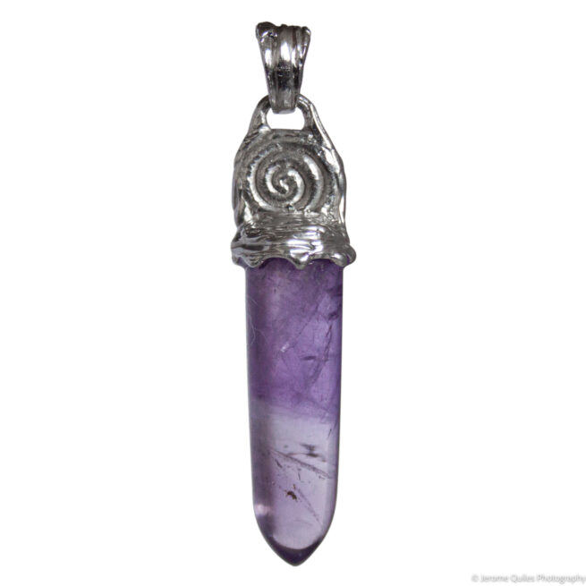 Amethyst Bullet Silver Pendant