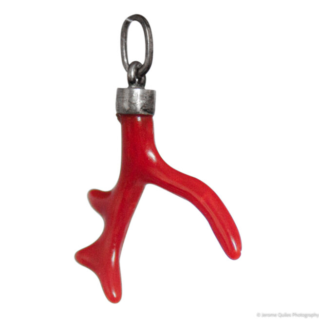 Red Coral Branch Pendant - Image 4