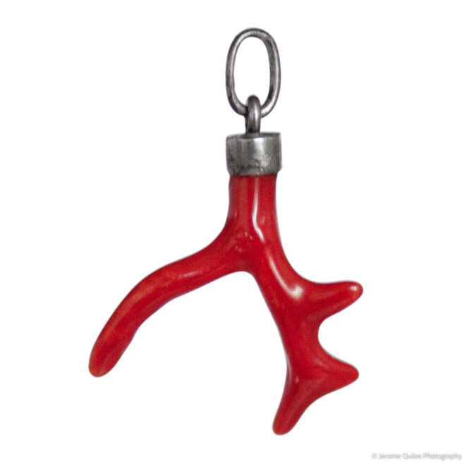 Red Coral Branch Pendant - Image 3