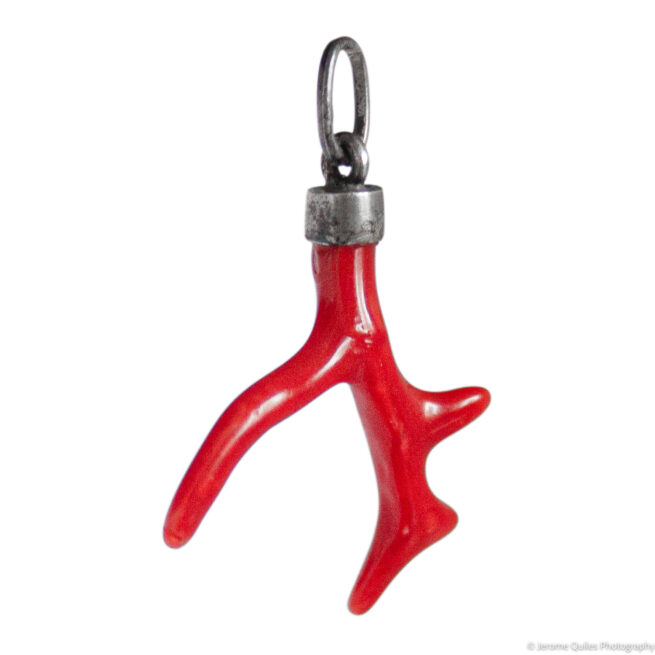 Red Coral Branch Pendant - Image 2