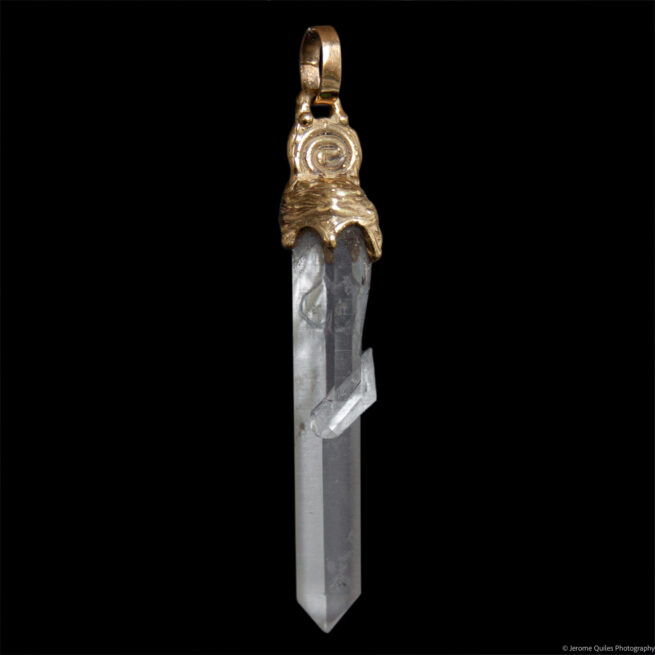 18K Gold Clear Quartz Pendant - Image 2