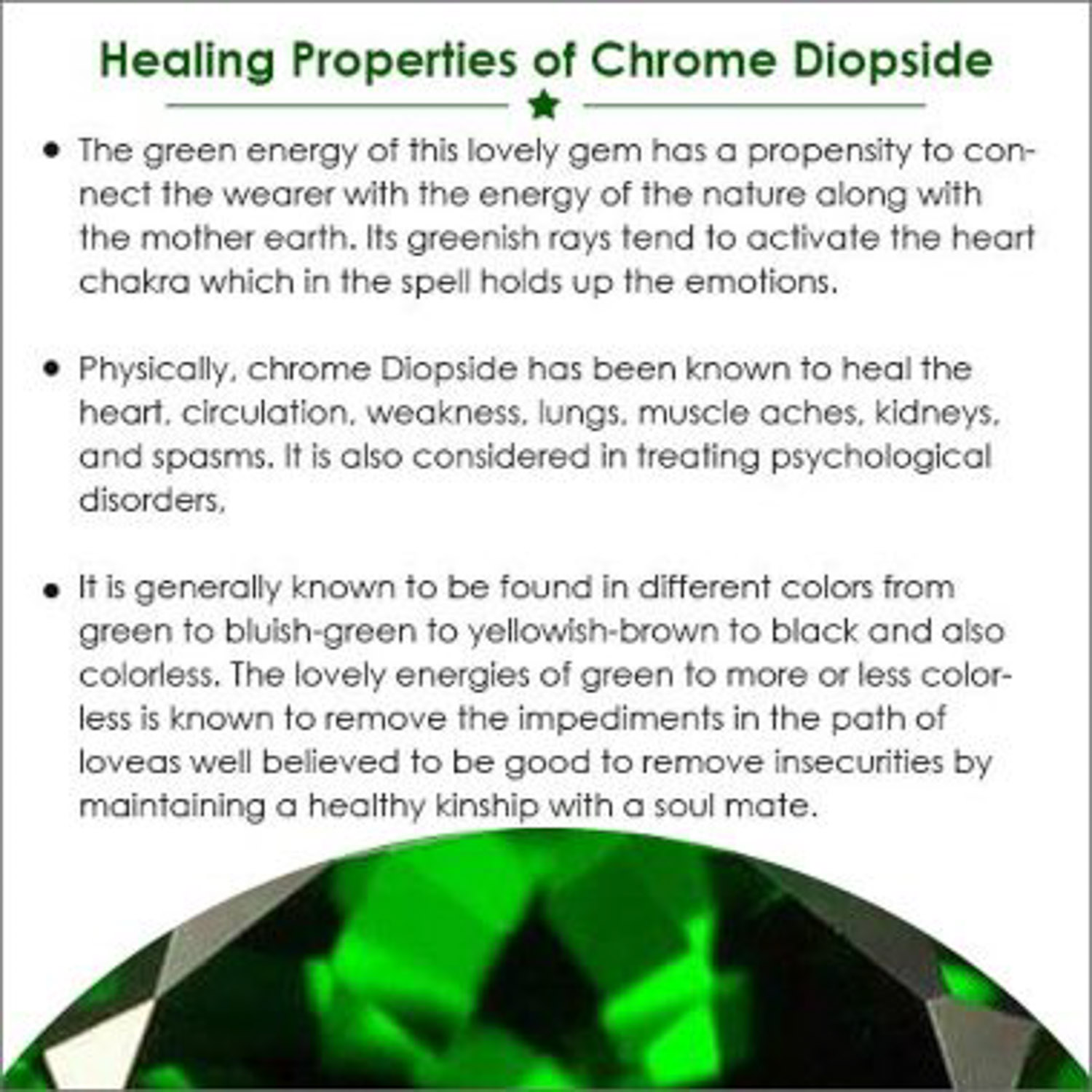 Green Diopside Properties