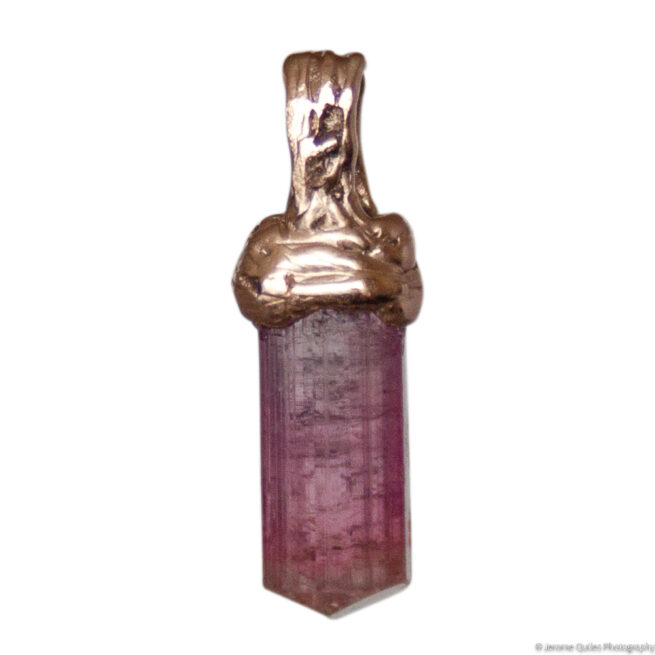 9K Gold Pink Tourmaline Pendant