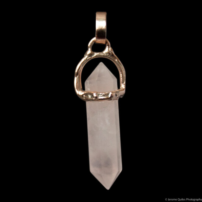 9K Gold Rose Quartz Necklace