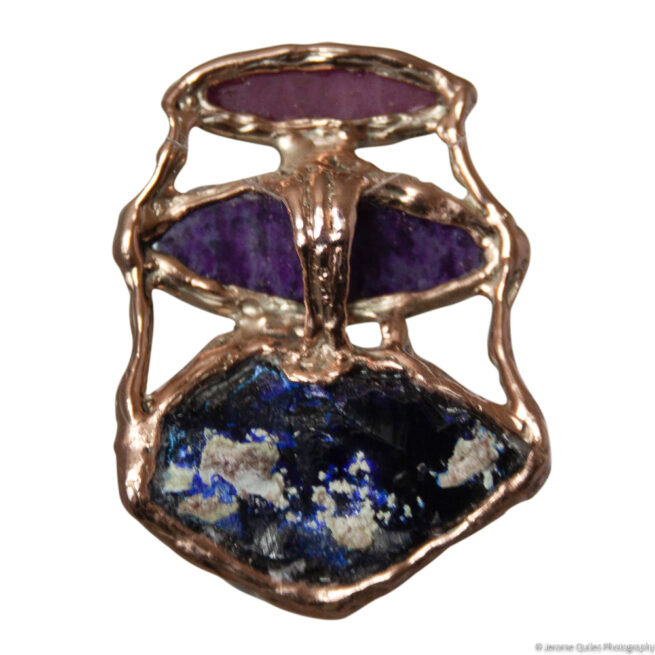 Pendentif Or 9 Carats Rubis Sugilite Azurite – Image 4