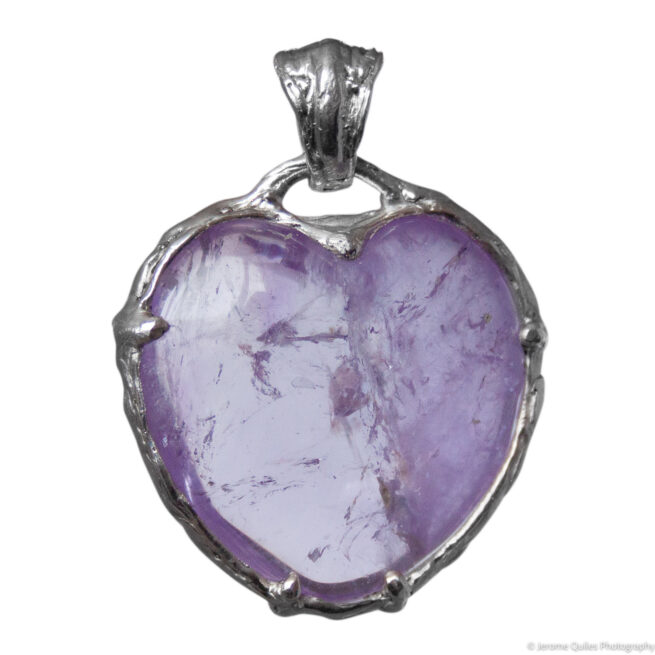 Pendentif Argent Cœur Améthyste – Image 3